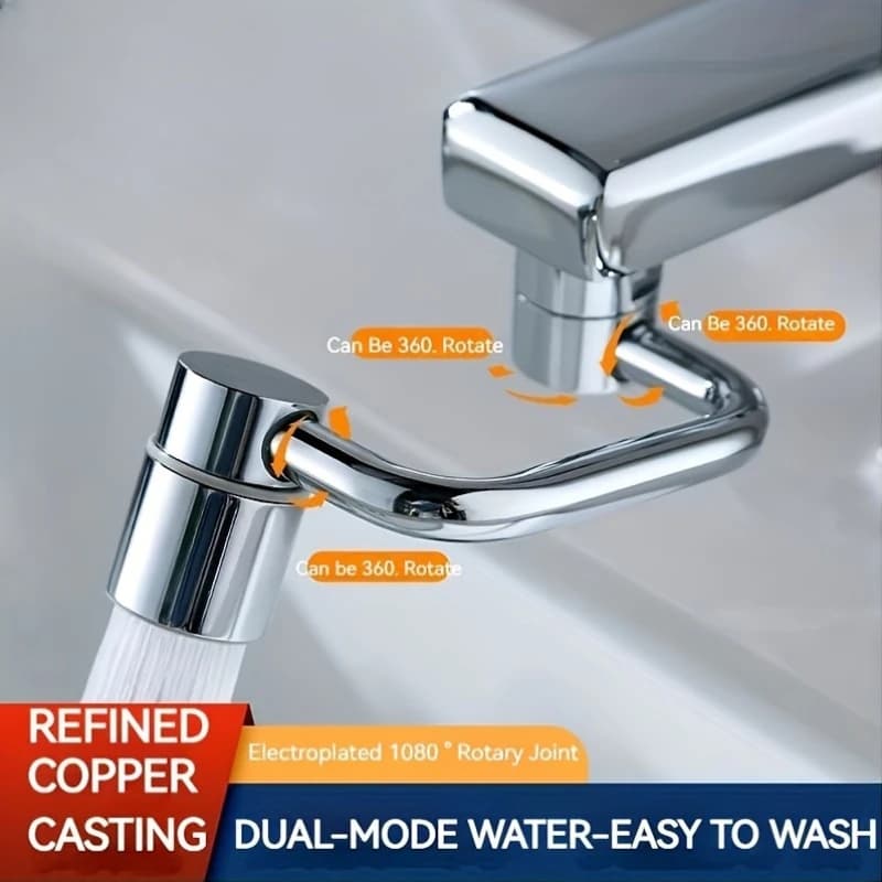 360 Rotatable Stainless Steel Faucet Connector - Kitchen & Bath